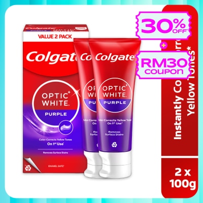 COLGATE Optic White Purple 2x100g