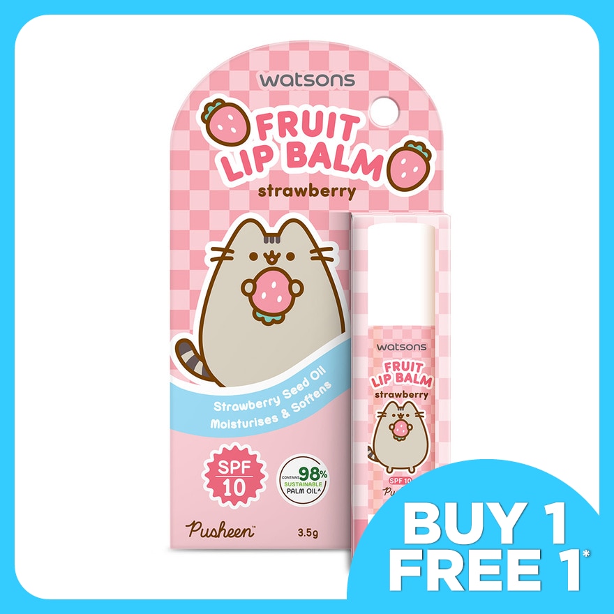 Pusheen Fruit Lip Balm Strawberry SPF10