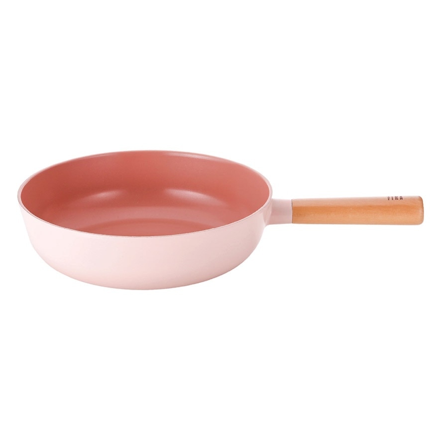 FIKA Pink 26cm Wok + Glass Lid