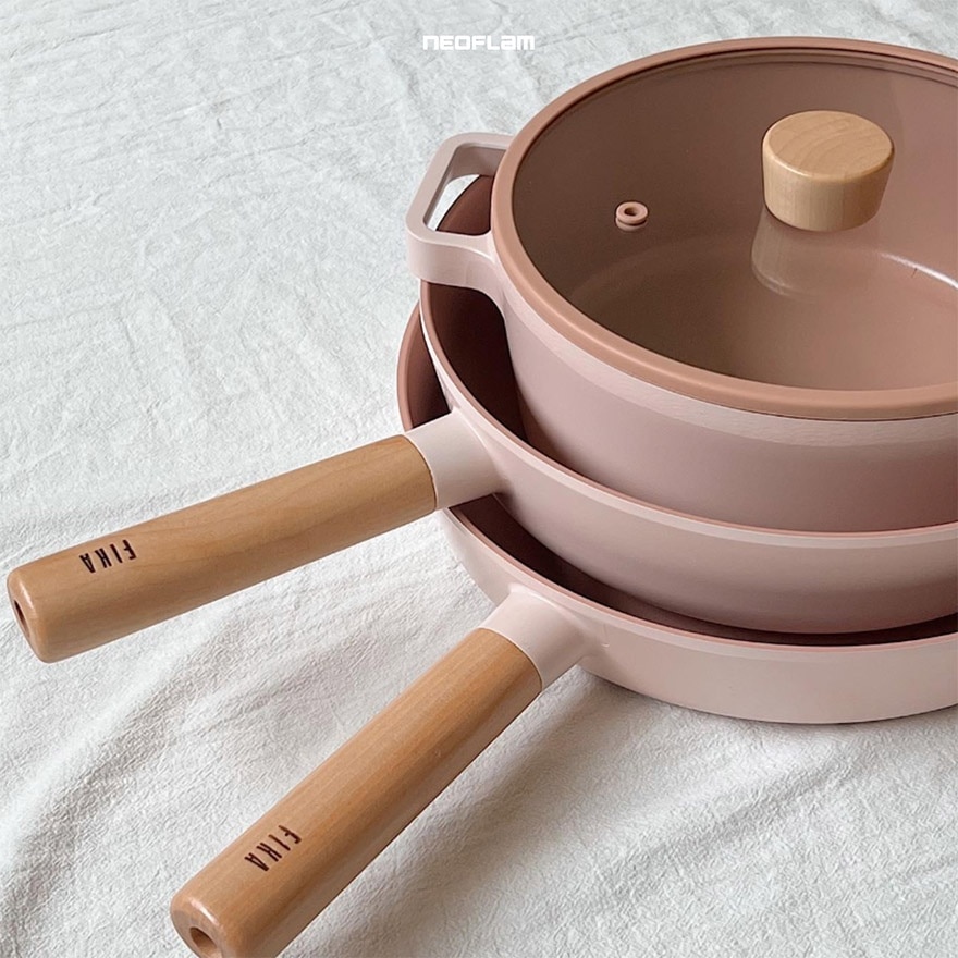 FIKA Pink 26cm Wok + Glass Lid