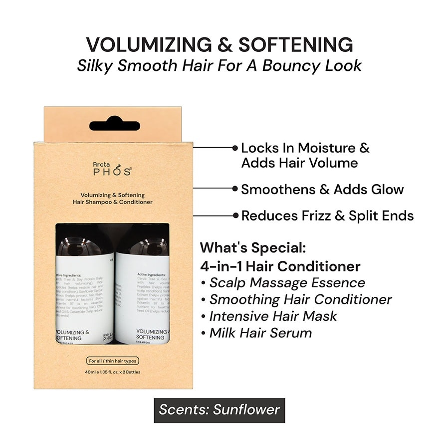 Volumizing & Softening Shampoo + Conditioner Travel Set 40ml x 2