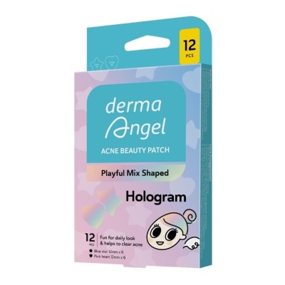 DERMA ANGEL Hologram Beauty Acne Patch Love & Star 12s