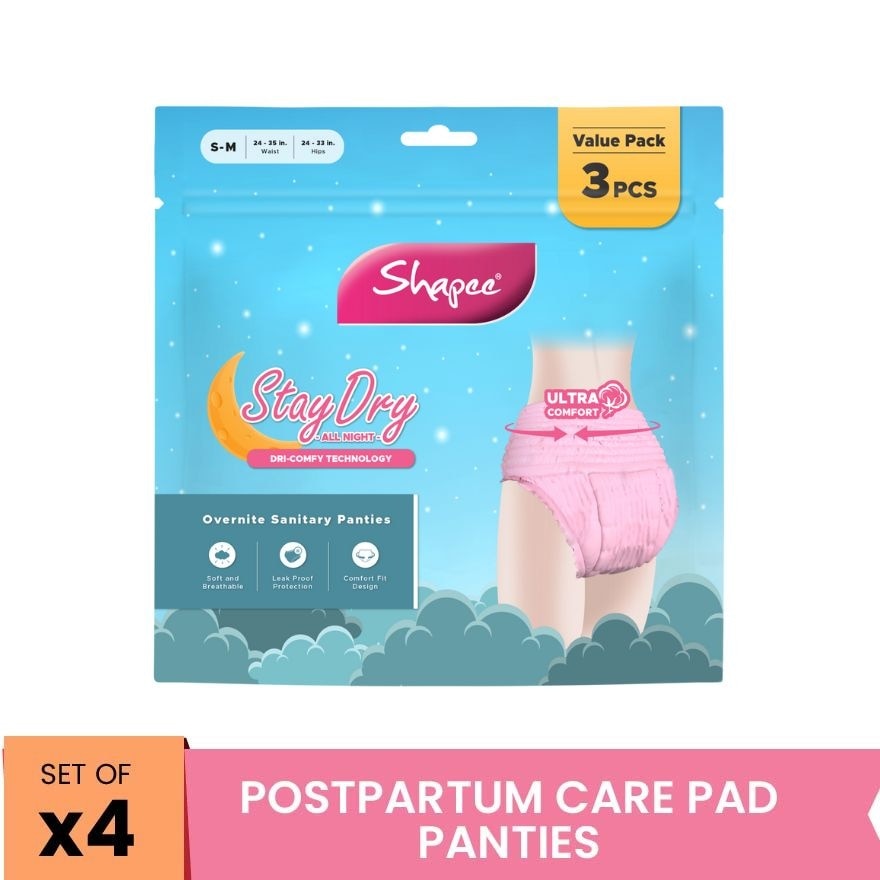 Overnite Sanitary Panties (4pack) S-M