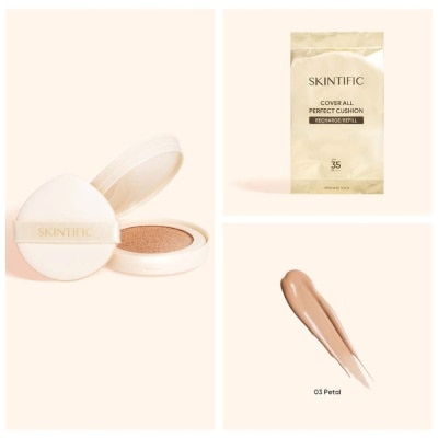 SKINTIFIC Cover All Perfect BB Cushion 03A Almond refill 11g