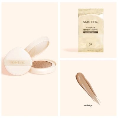 SKINTIFIC Cover All Perfect BB Cushion 04 Beige refill 11g