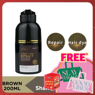 KAFEN Forest Herb Extract Hair Color Shampoo Treatment Brown 200ml
