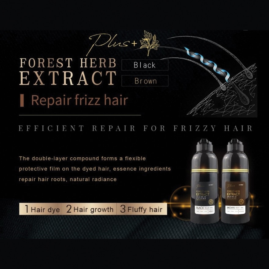 Forest Herb Extract Hair Color Shampoo Treatment Black 200ml