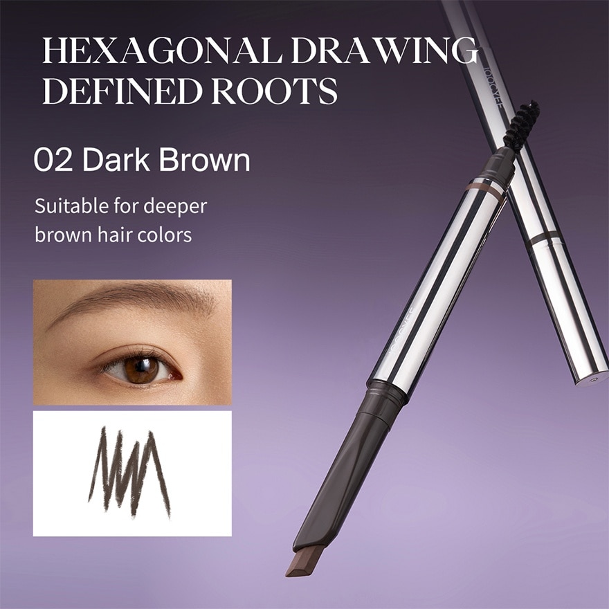 Hexagonal Eyebrow Pencil 02 Dark Brown