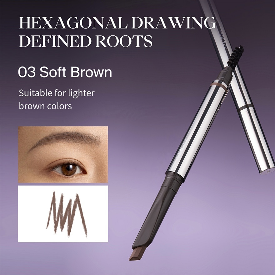 Hexagonal Eyebrow Pencil 03 Soft Brown