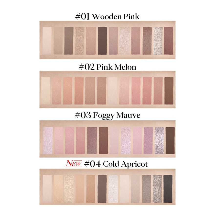 12 Shades Eyeshadow Palette 01 Wooden Pink