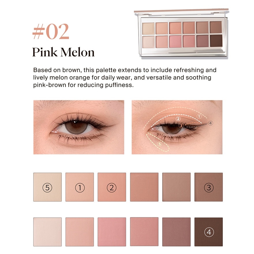 12 Shades Eyeshadow Palette 02 Pink Melon