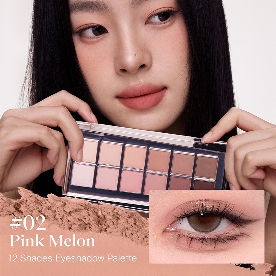 12 Shades Eyeshadow Palette 02 Pink Melon