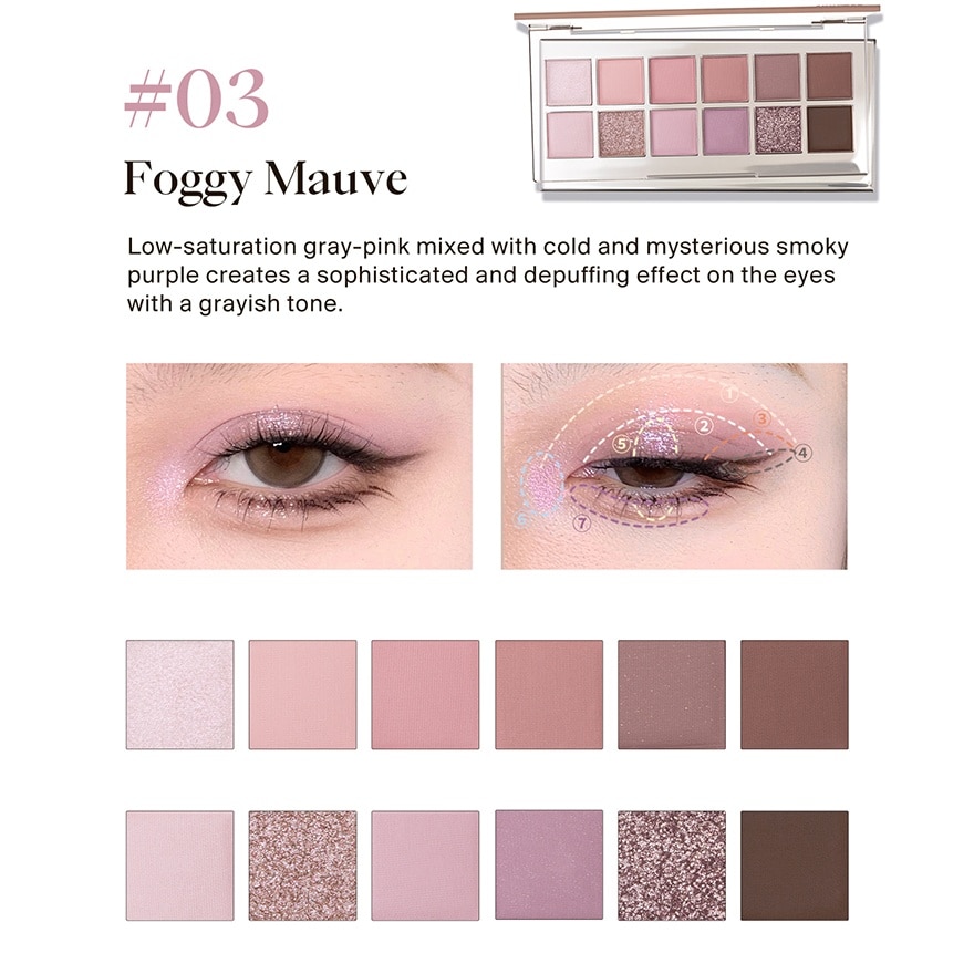 12 Shades Eyeshadow Palette 03 Foggy Mauve