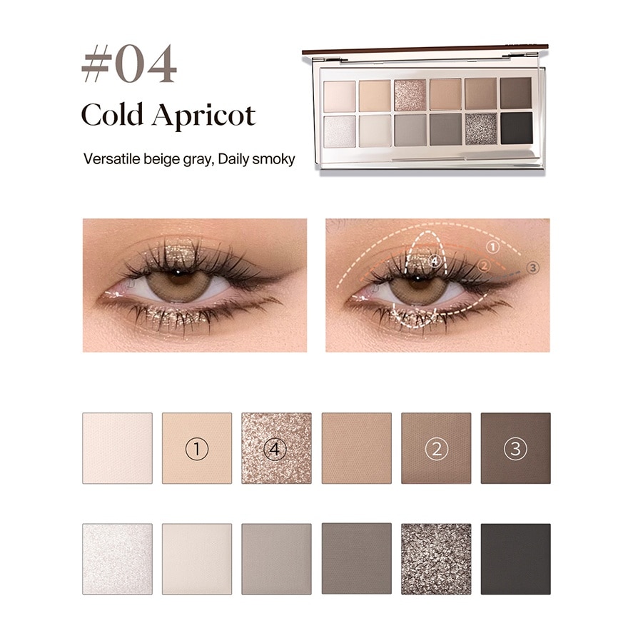 12 Shades Eyeshadow Palette 04 Cold Apricot