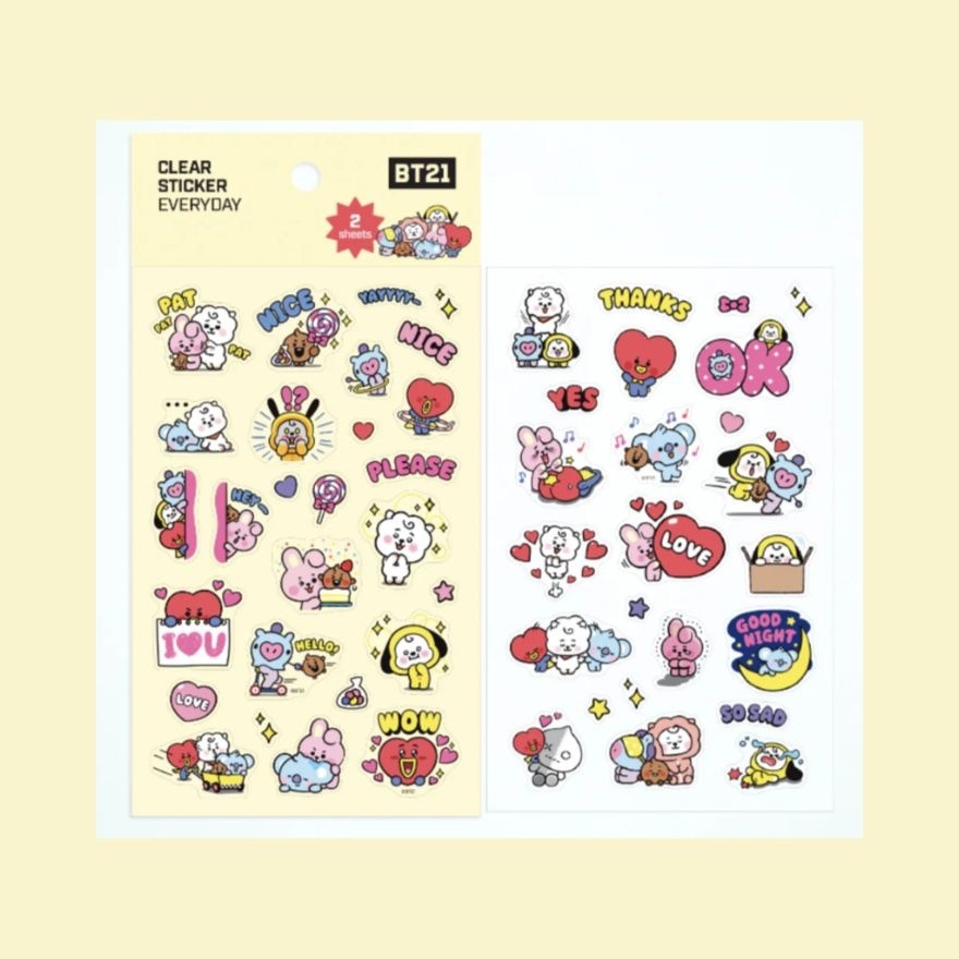 BTS - BT21 Clear Sticker Everyday