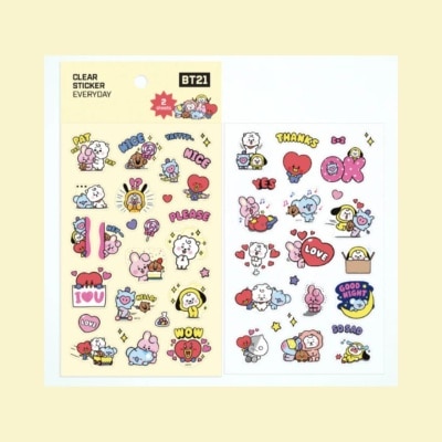 KPOP MERCHANDISE BTS - BT21 Clear Sticker Everyday