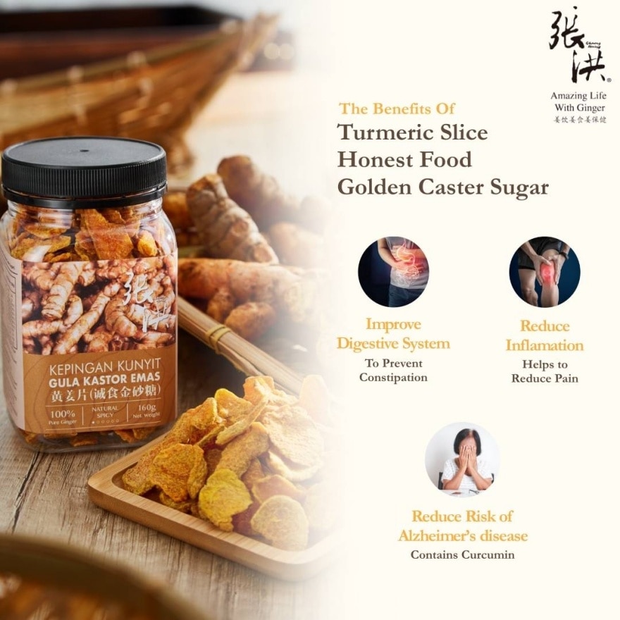 Tumeric Slice Honest Food Golden Caster Sugar 160G