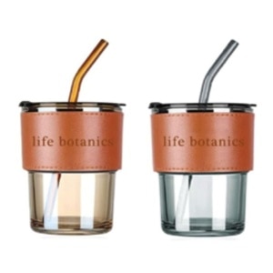 Eco friendly mug built double layer glass PU Leather sleeve Elegant and classy looks with Top Covers