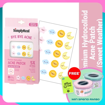 SIMPLYHEAL Sweet Weather Day & Night Premium Hydrocolloid Acne Patch 20s
