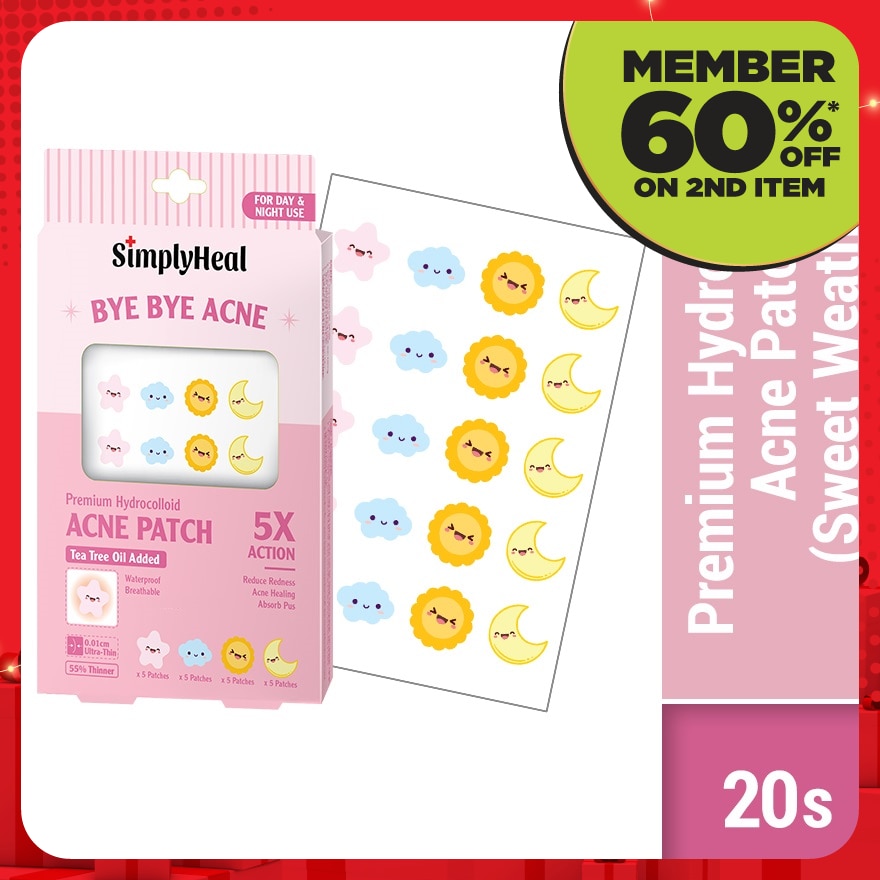 Sweet Weather Day & Night Premium Hydrocolloid Acne Patch 20s