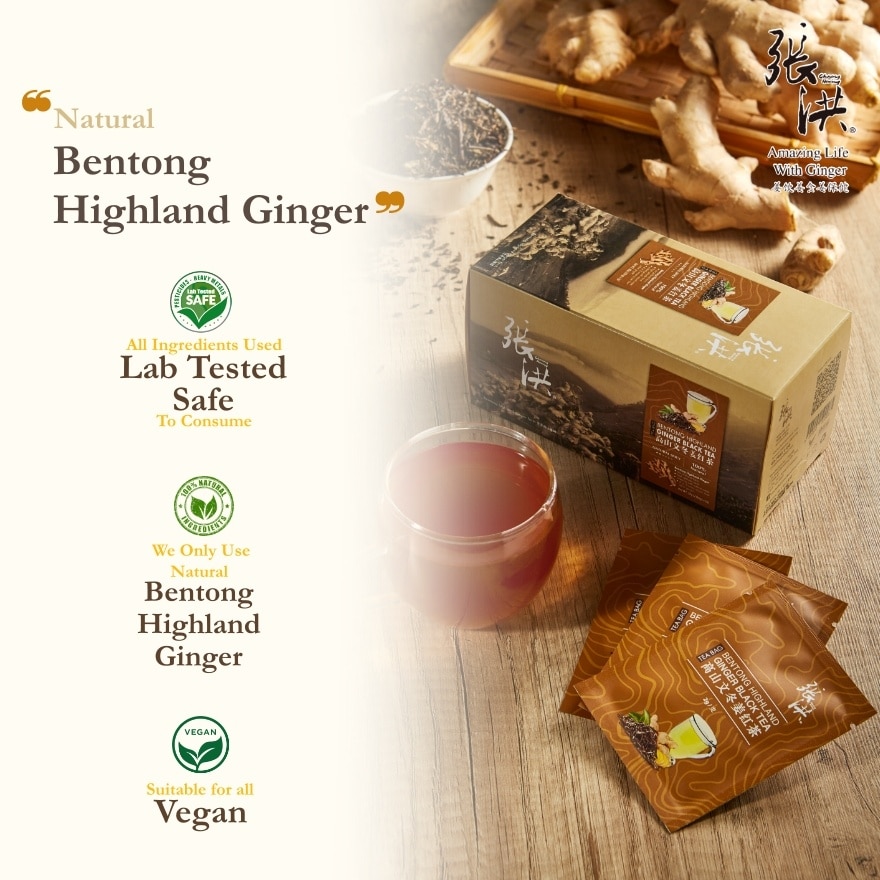 Black Tea Bentong Highland Ginger Tea Bag Sugar Free 50G