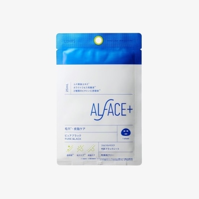 ALFACE Pure Black Single Sheet Face Mask 1s