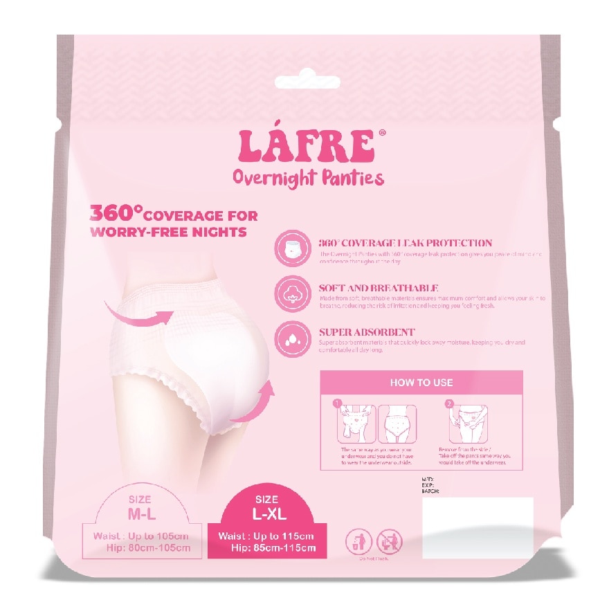 Overnight Panties Large to Extra Large 5s