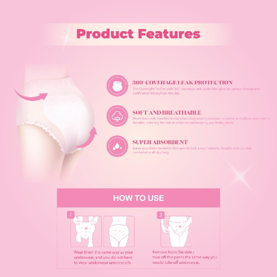 Overnight Panties Large to Extra Large 5s