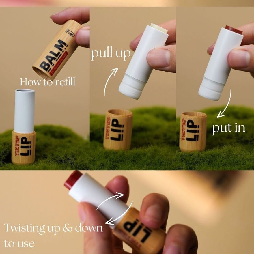 Bamboo Refillable Natural Tinted Lip Balm in Raw 4g