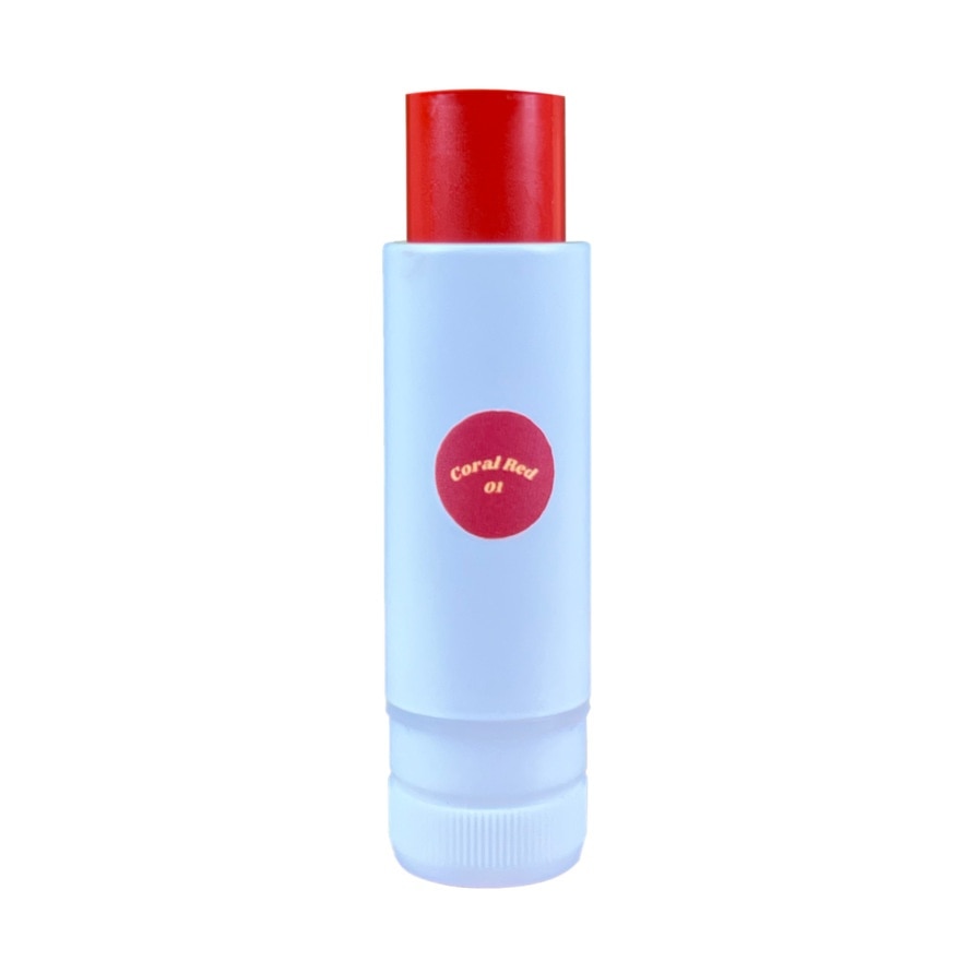 Bamboo Refillable Natural Tinted Lip Balm in Coral Red 4g