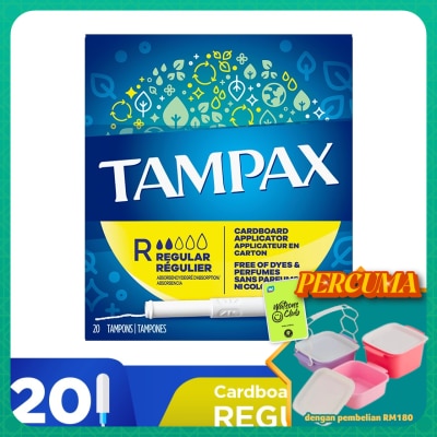 TAMPAX - Cardboard Applicator Regular 20s