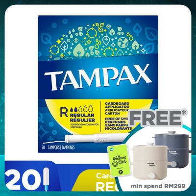 TAMPAX Cardboard Applicator Regular 20s
