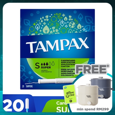 TAMPAX Super Cardboard Applicator 20s