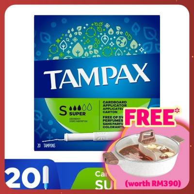 TAMPAX Super Cardboard Applicator 20s