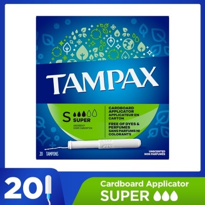 TAMPAX Super Cardboard Applicator 20s