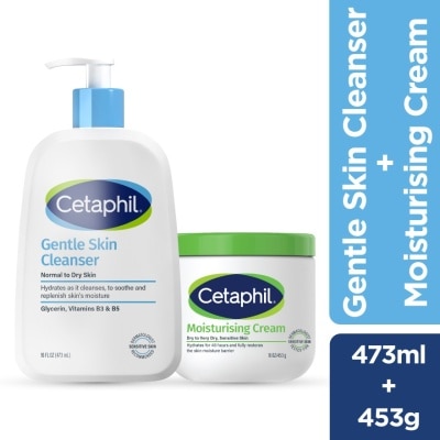 CETAPHIL - Gentle Cleanser 473ml & Moist 453g