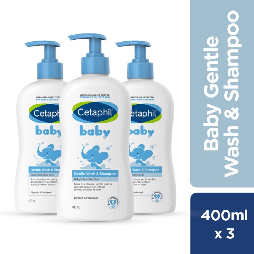 Baby Wash & Shampoo For Hair & Body 400ML X 3