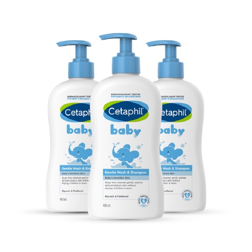 Baby Wash & Shampoo For Hair & Body 400ML X 3
