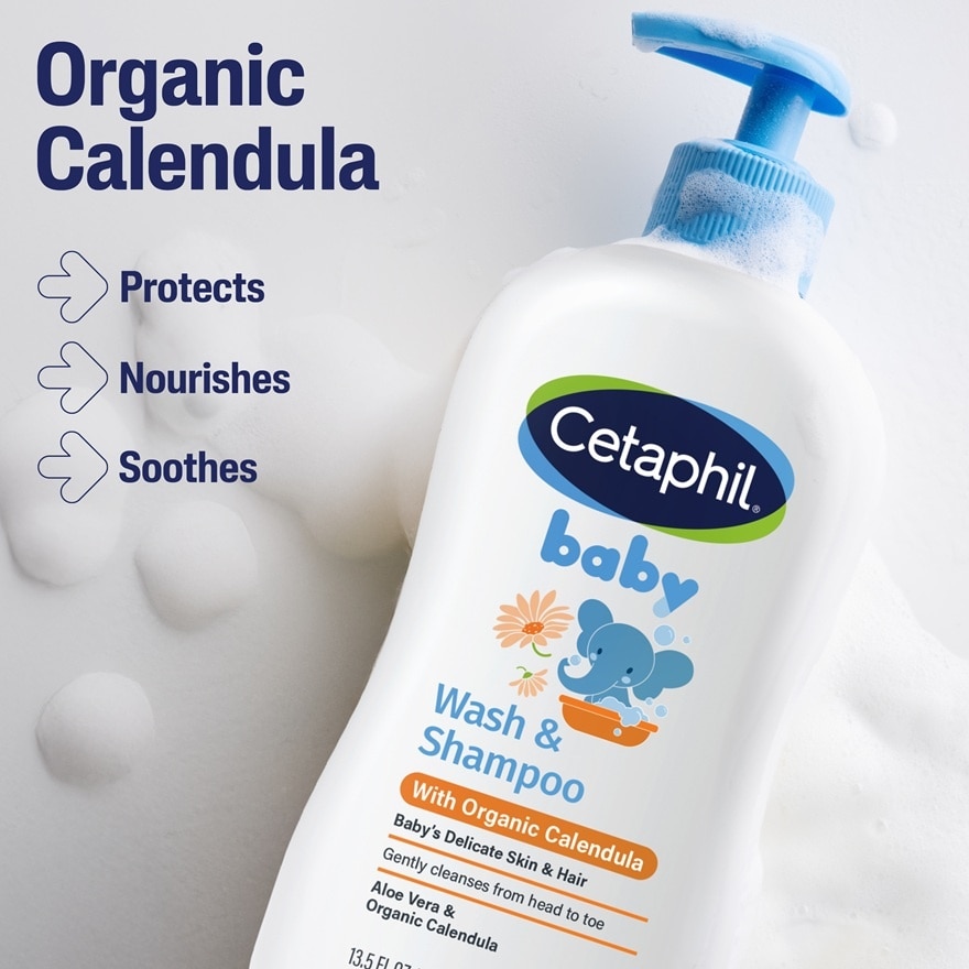 Baby Wash & Shampoo With Organic Calendula 400ML X 2