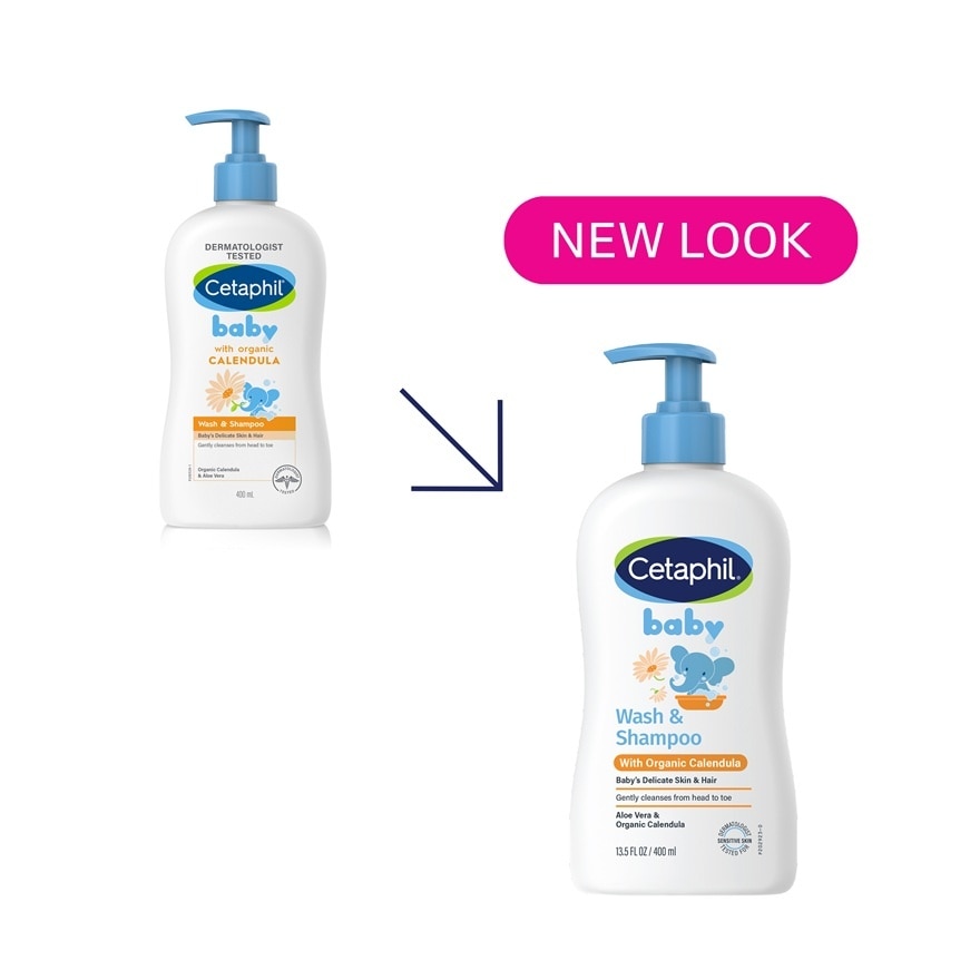 Baby Wash & Shampoo With Organic Calendula 400ML X 2