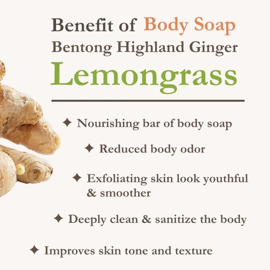 Bentong Highland Ginger Organic Lemongrass Body Soap 100g