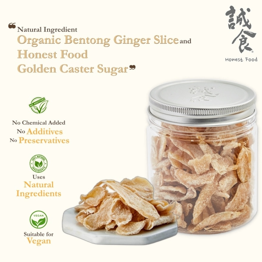 Organic Bentong Ginger Slice (Golden Caster Sugar) 125g