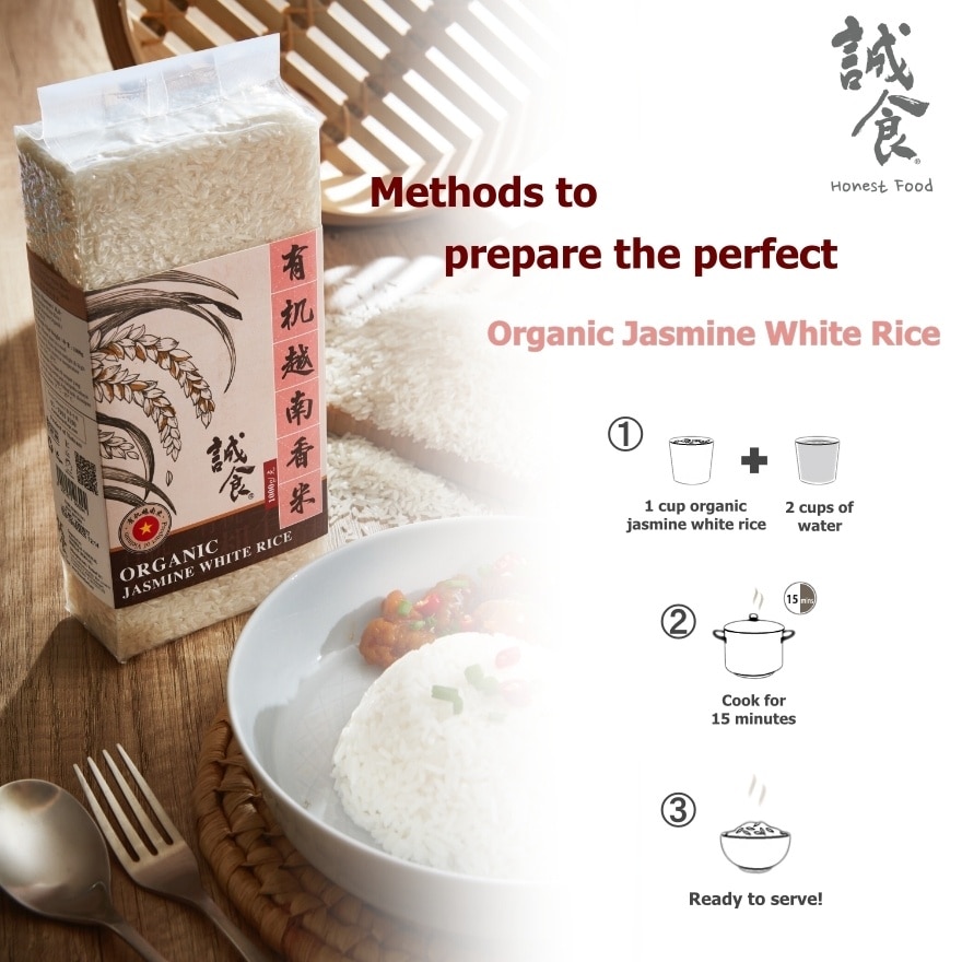 Honest Food Organic Jasmine White Rice 1kg