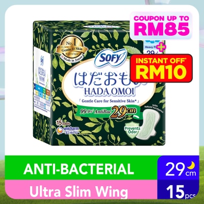 SOFY Hadaomoi Antibac Night Ultra Slim Wing 29cm 15's