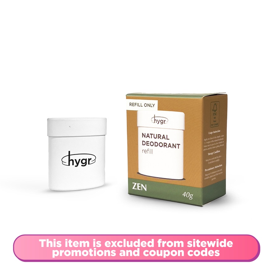 Natural Deodorant in Zen Refill 40g