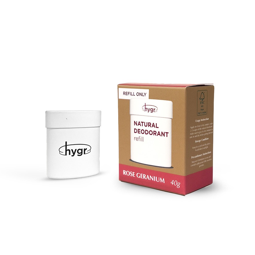 Natural Deodorant in Rose Geranium Refill 40g image