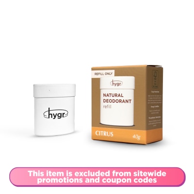 HYGR Natural Deodorant in Citrus Refill 40g