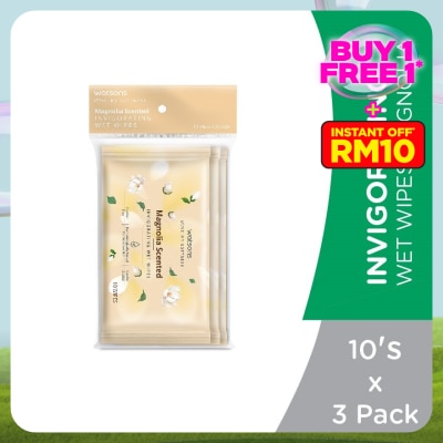 WATSONS Invigorating Wet Wipes Magnolia 10SX3