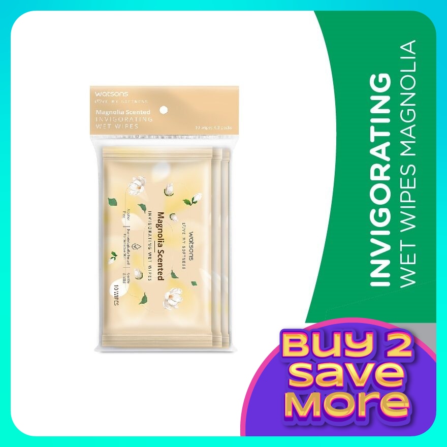 Invigorating Wet Wipes Magnolia 10SX3