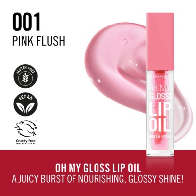 RIMMEL Oh My Gloss Lip Oil 001 Pink Flush image